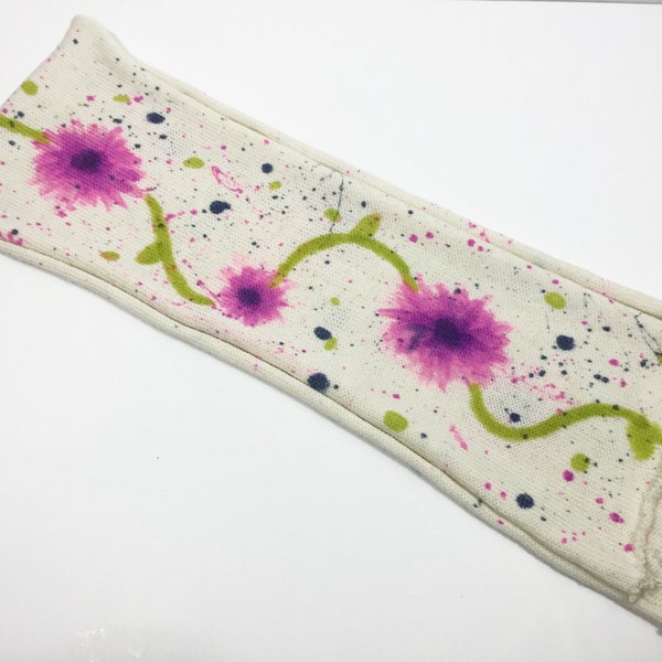 OOAK Single Knit Sock Blank - Flowers on a Vine - Merino Wool Sock Yarn - Hand Painted Sock Blank - Merino Nylon - Superwash Yarn