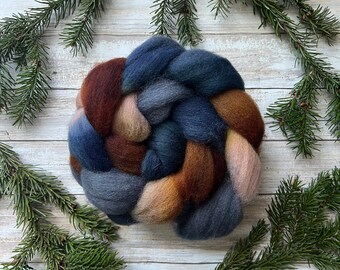 Dorset Horn Hand Dyed Combed Top - "Wildling" - Spinning Fiber - Fiber for Spinning Socks - British Wool Roving for Felting Weaving