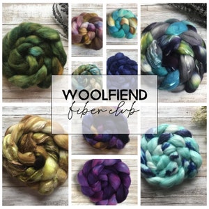 Woolfiend 3 Month Fiber Club - Fiber of the Month - Spinning Felting Weaving Subscription Yarn Roving Combed Top