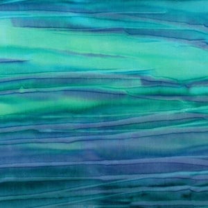 Batik Cotton Quilt Fabric Blue Sea Glass Patina Handpaints from Robert Kaufman