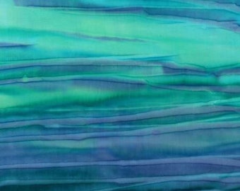 Batik Cotton Quilt Fabric Blue Sea Glass Patina Handpaints from Robert Kaufman