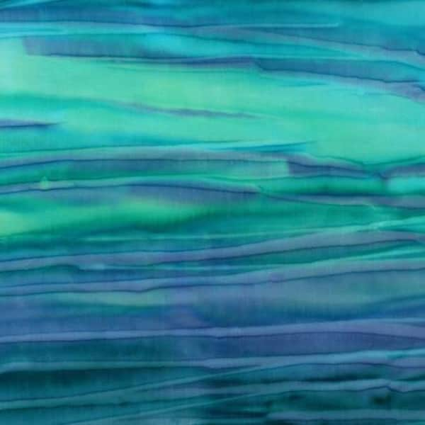 Batik Cotton Quilt Fabric Blue Sea Glass Patina Handpaints from Robert Kaufman