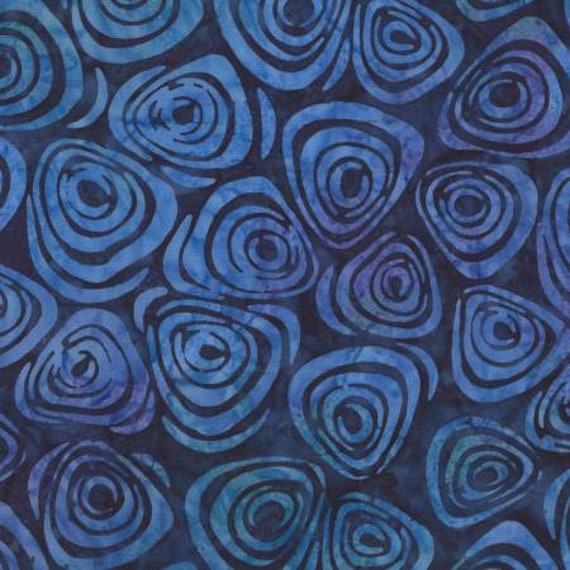 Marine Batik Indigo Blue Cotton Quilt Fabric from Tonga Batik | Etsy