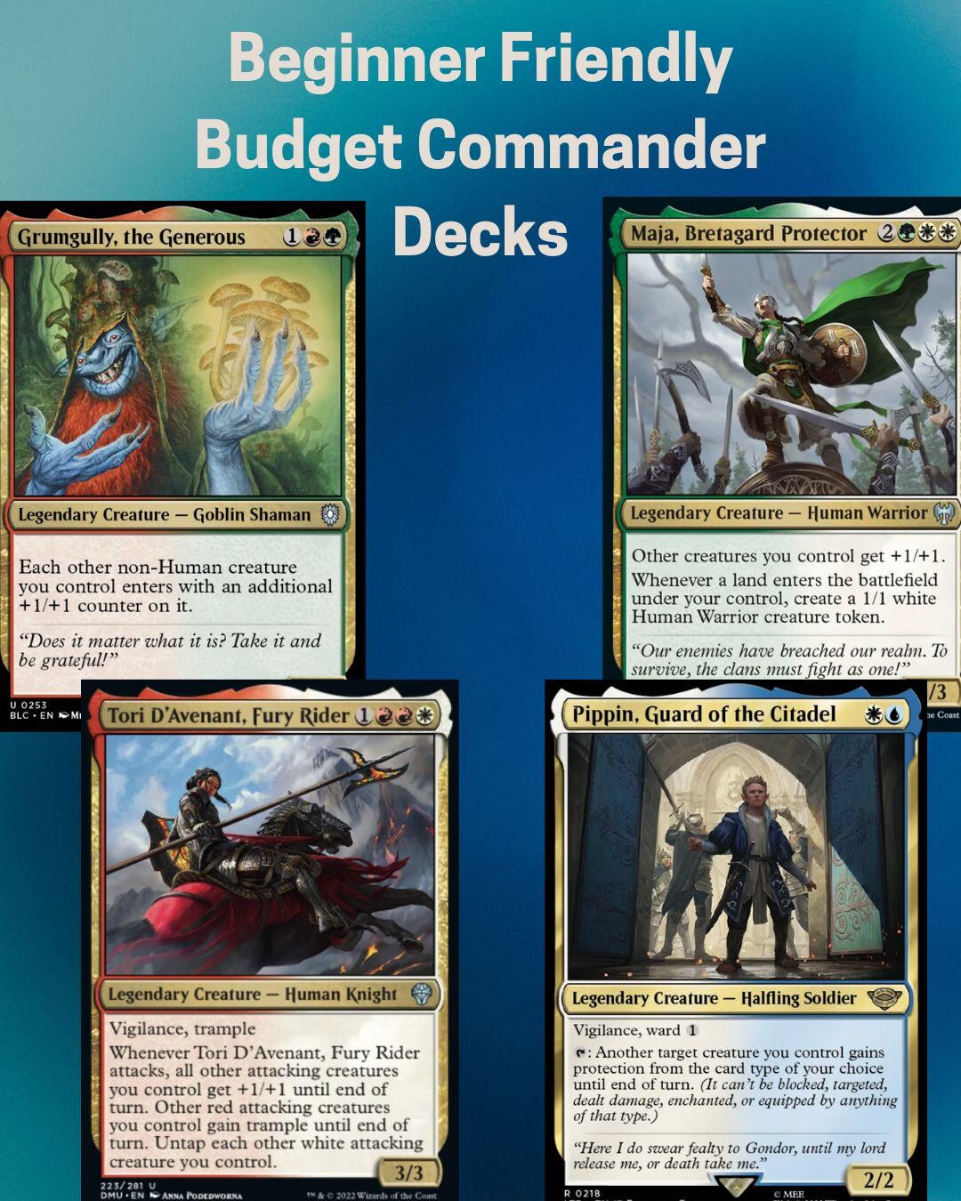 Beginner Commander Decks Magic the Gathering Budget Precons Maja, Tori ...
