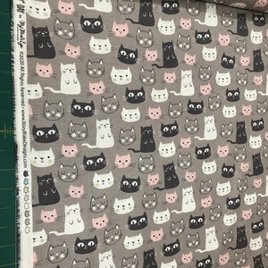 Cat Cotton Quilt Fabric Purrfect Day in Pink and Gray by Citrus & Mint for Riley Blake Designs image 2