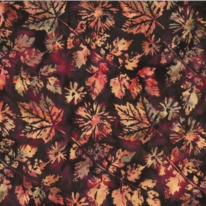 Batik Cotton Quilt Fabric Veined Leaves Lava Red from Bali Chops for Hoffman Fabrics