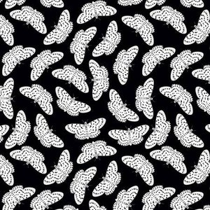Cotton Quilt Fabric Black and White Butterflies from Spotted by Kate Blocher for Riley Blake Fabrics