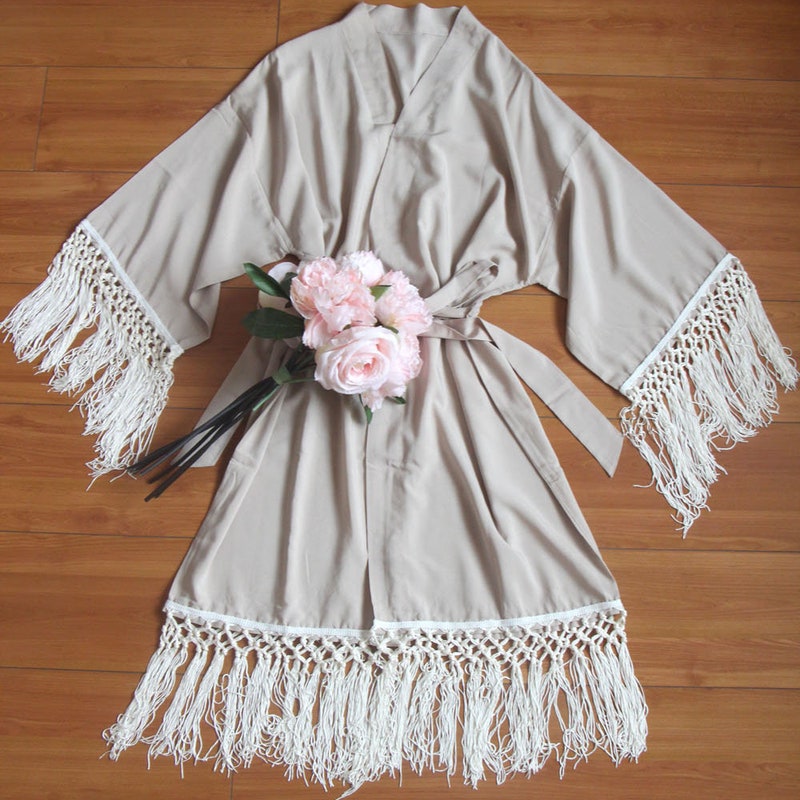 B&w print kimono cover tassel >>> m main image 0