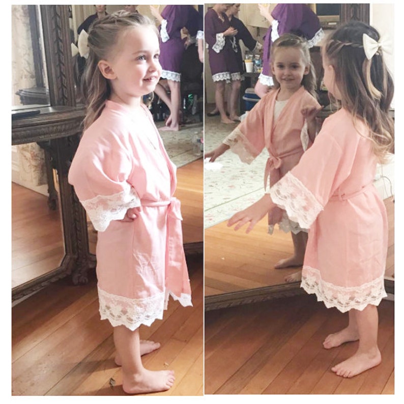 Blush Pink Baby RobeFlower Girl RobeFloral Cotton Etsy