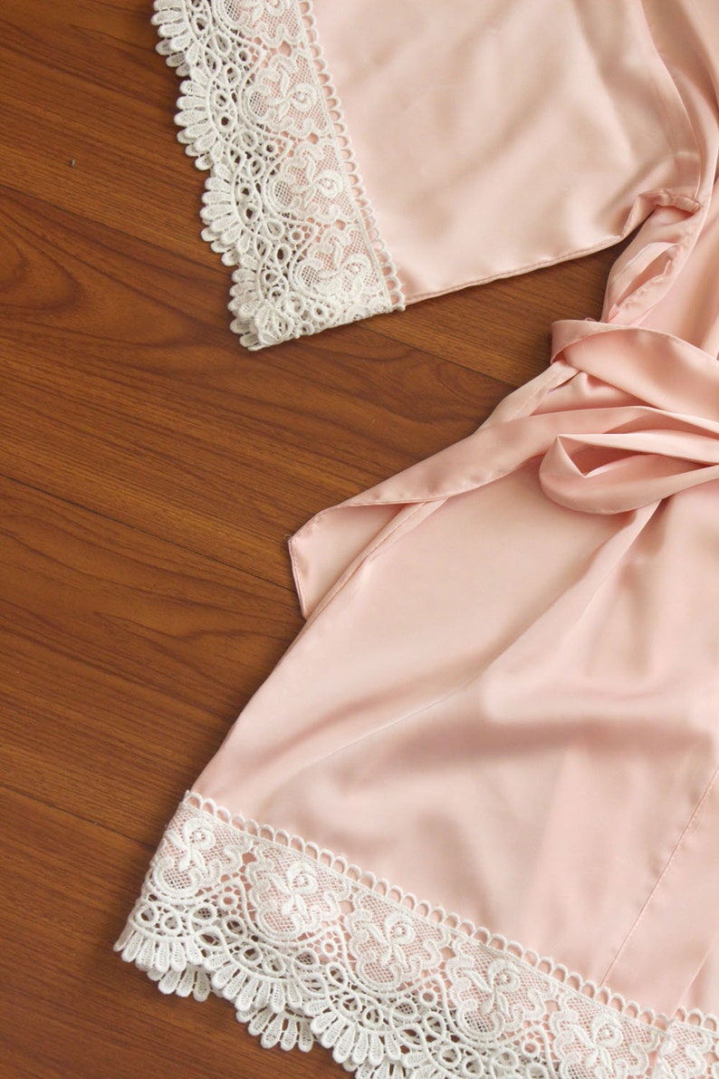 Satin Fabric Blush Pink Baby Robeflower Girl Robefloral Etsy