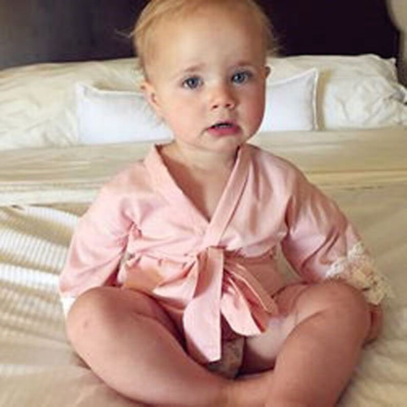 Blush Pink Baby RobeFlower Girl RobeFloral Cotton Etsy