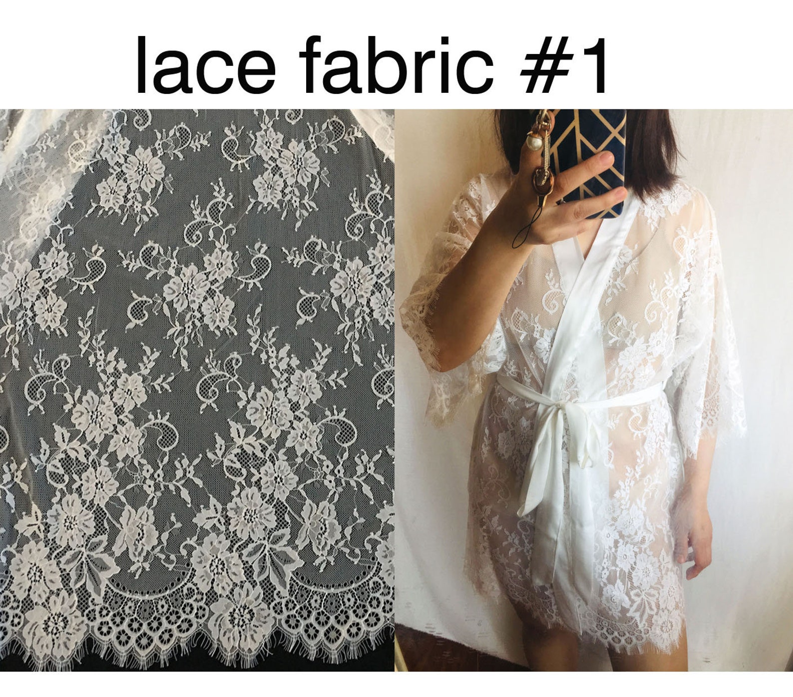 Bridal Lace Sheer Kimono Robehoneymoon Robelace Robebride Etsy