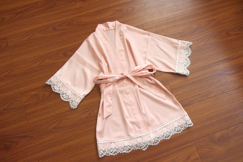 Satin Fabric Blush Pink Baby Robeflower Girl Robefloral Etsy