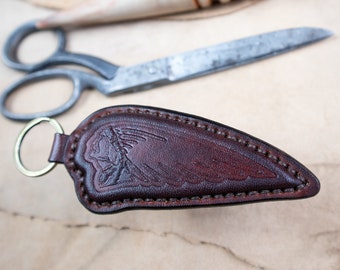 Handmade leather keychain custom motorcycle leather keychain personalised gift for man women INDIAN BROWN