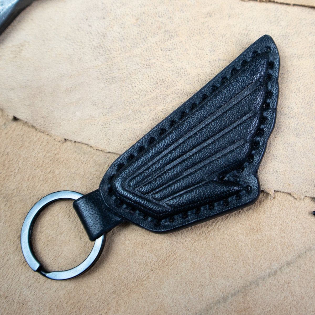 1EA Details about   Handmade leather keychain with Honda Wing logo 