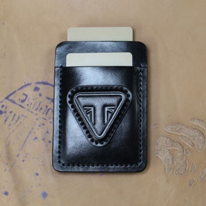 Porte-cartes en cuir de moto fait main UNION JACK Portefeuille de moto en cuir de motard personnalisé personnalisé NOIR