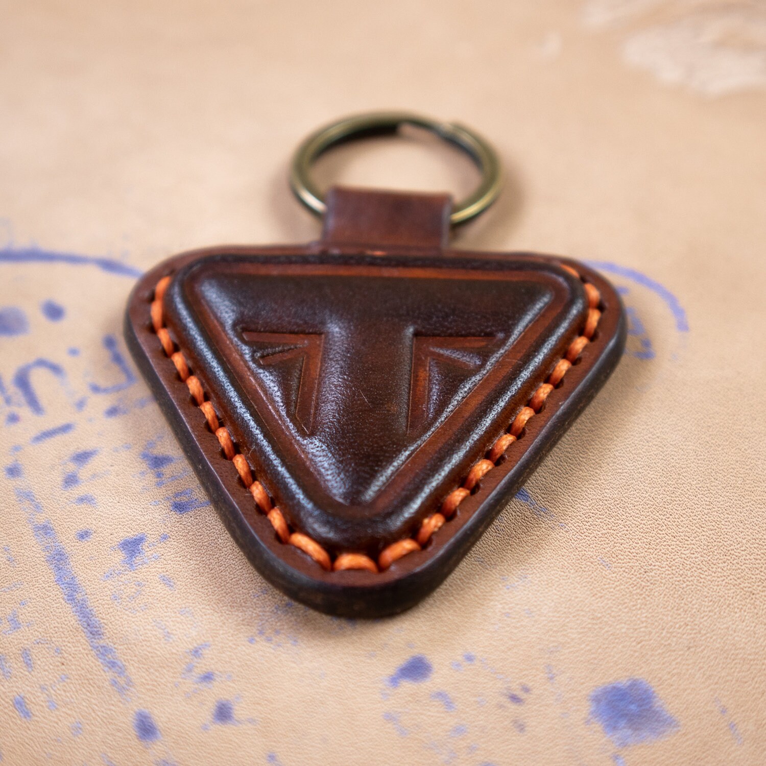 小物 STUDS & KNITTING LEATHER KEY RING 24AW CALEE - STUDS & KNITTING LEATHER LONG KEY RING / CL