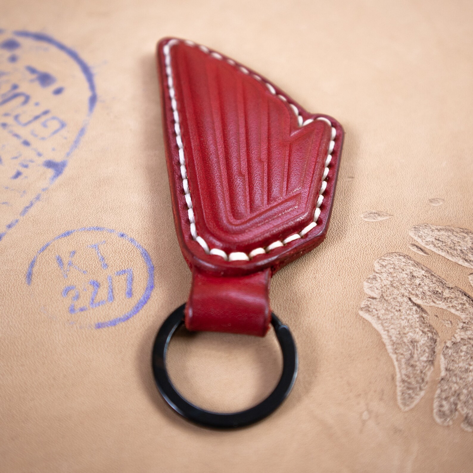 Wing Hong Key Chain Beautiful Handmade Leather Keychain HONDA WING Red and White - Etsy