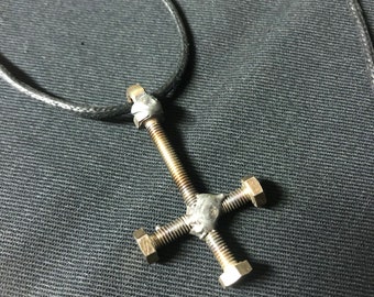 Screwed inverted cross - necklace