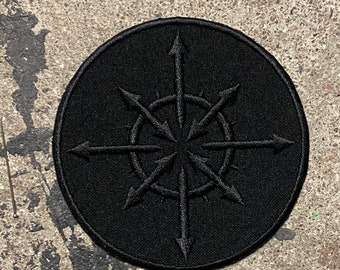 Chaos star, black on black, embroidered patch