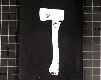Patch de machado feito à mão – Design de serigrafia de alto contraste