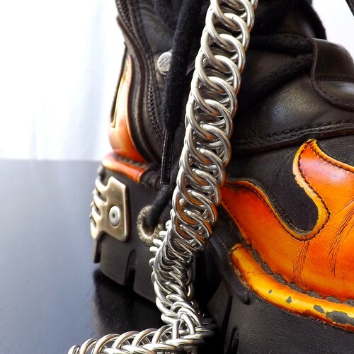 Wallet shops Chain Biker Chain Handmade Chain Chainmaille Chain Bright Aluminum Half Persian Chain JS Wallet Chains