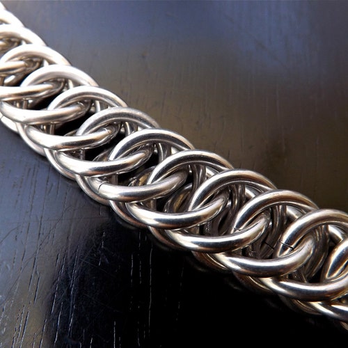 Wallet shops Chain Biker Chain Handmade Chain Chainmaille Chain Bright Aluminum Half Persian Chain JS Wallet Chains