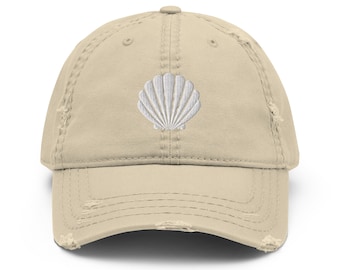 Concha marina Sombrero de papá de béisbol angustiado