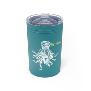 Dirty Heads Octopus Vacuum Insulated Tumbler, 11oz, Teal or Gray, gift