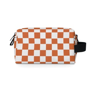 Retro Orange Rust Checkered Toiletry Bag Gift Christmas gift