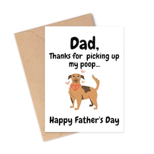 Dog Dad Father&#39;s Day Card, Digital Download with envelope