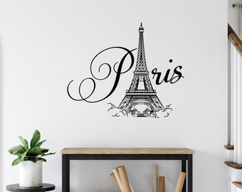 Paris Wall Decal Sticker Vinyl Lettering Paris Bedroom Decor