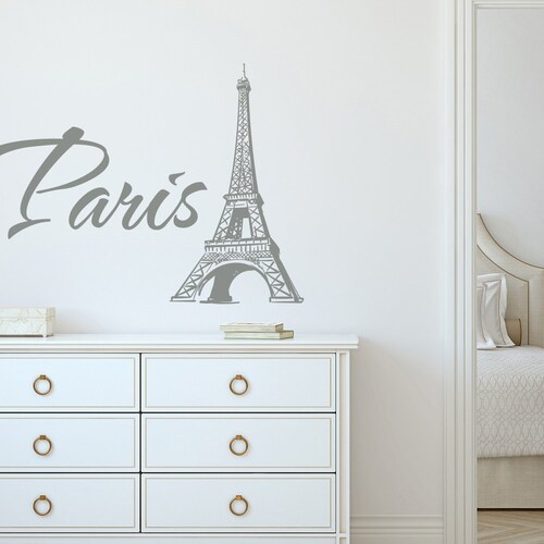 Paris Wall Decal Eiffel Tower Sticker France Decal Fashion Etsy