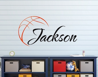 Personalized Basketball Name Wall Decal - Sports Nursery Decor P132