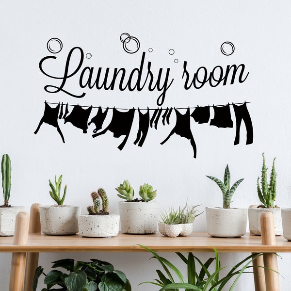 Laundry Room Wall Sticker, Laundry Room Sticker, Laundry Room Decor, Laundry Room Sign, Laundry Vinyl Decal, Housewarming Gift Home Decor 70