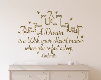 Princess Nursery Wall Decal: A Dream Is A Wish P24