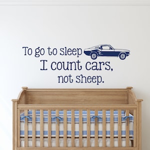 Para ir a dormir cuento coches, no ovejas. Adhesivo de pared. Adhesivo de pared para niños. Adhesivo de pared para niños. Decoración de pared para habitación infantil. Decoración de habitación con temática de coches. 133