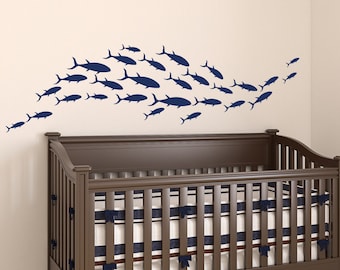 School of Fish Wall Decal: Nautical Nursery Decor P253