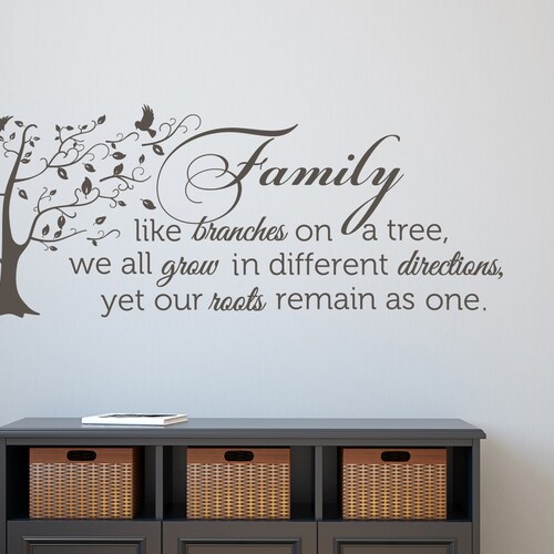 Family Wall Decal Quote Family Like Branches on A Tree Vinyl Etsy