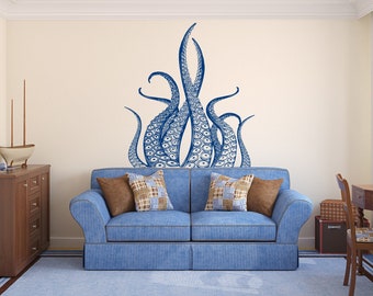 Octopus Tentacles Wall Decal: Nautical Kraken Decor P35