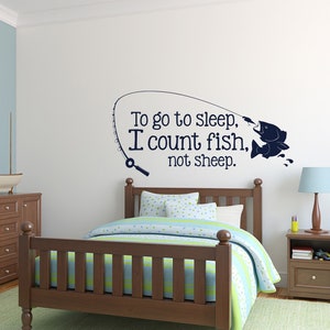 Fishing Nursery Wall Decal: Count Fish Not Sheep, Kids Room Decor P19