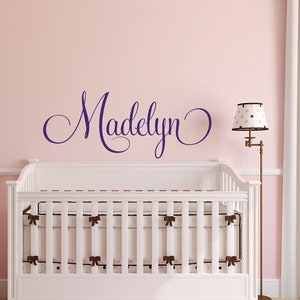 Personalized Girls Name Vinyl Wall Decal: Nursery Decor P207