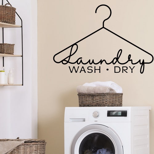 Laundry Wash Dry Wall Decal Laundry Room Decor Laundry Room Etsy