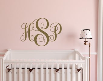 Personalized Monogram Wall Decal: Custom Initials Nursery Decor P3