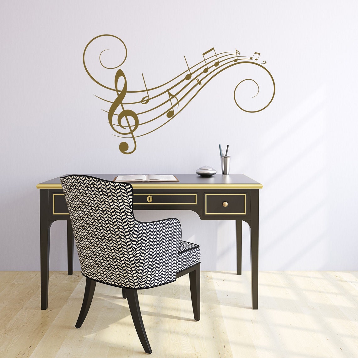 Music Notes Wall Sticker Music Notes Vinyl Wall Decal Music Etsy