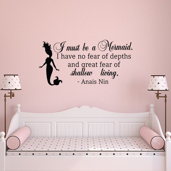 mermaid nursery wall decal i must be a mermaid little | etsy