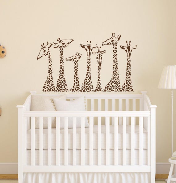 Giraffe Head Vinyl Wall Decal: Safari Nursery Decor P37