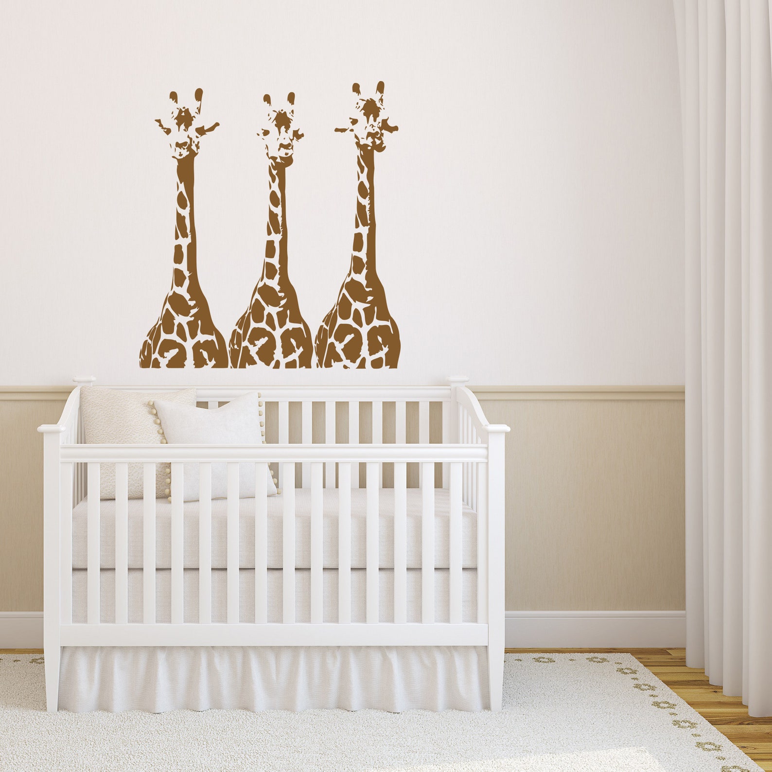 Nursery Giraffe Wall Decal Set of 3 Giraffes Wall Sticker Etsy