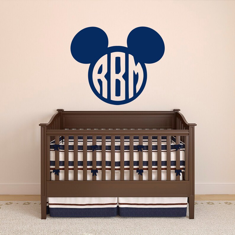 Mickey Mouse Wall Decal Mickey Mouse Boy Personalized Monogram Decal Mickey Mouse Wall Decor Custome Name Wall Decals Nursery Decor 130