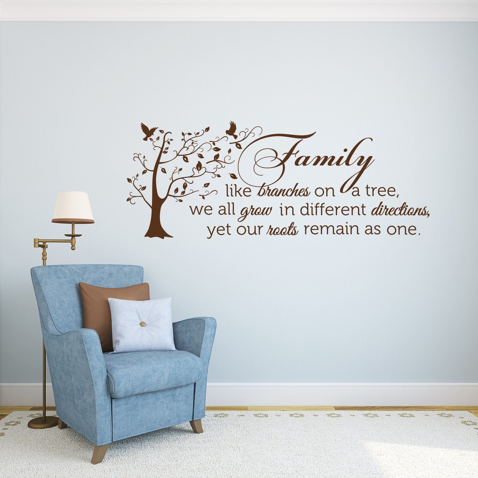 "Word Family Are Like Branches Of A Tree" Vinyl Quote Frame Sticker – Sophellie Ribba Compatible Decal